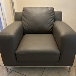 Gray Leather Sofa
