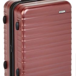 AmazonBasics Premium Hardside Spinner Luggage with Built-In TSA Lock - Red