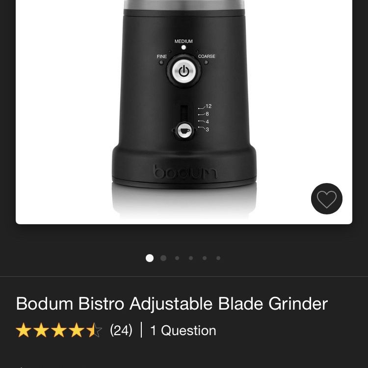 Bodum Bistro Adjustable Blade Electric Coffee Grinder