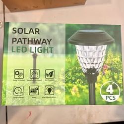 Solar Pathway LED Lights — 4 Pack Outdoor Path Lights, New in Box
