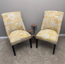 Pair of Pier 1 Floral Upholstered Accent Chairs