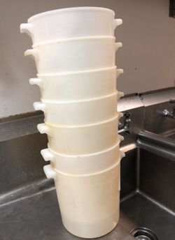 Plastic White Containers Small/$3 Each, Large $5/each (no Lid)