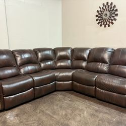 Luxury Power Reclining Leather Sectional 