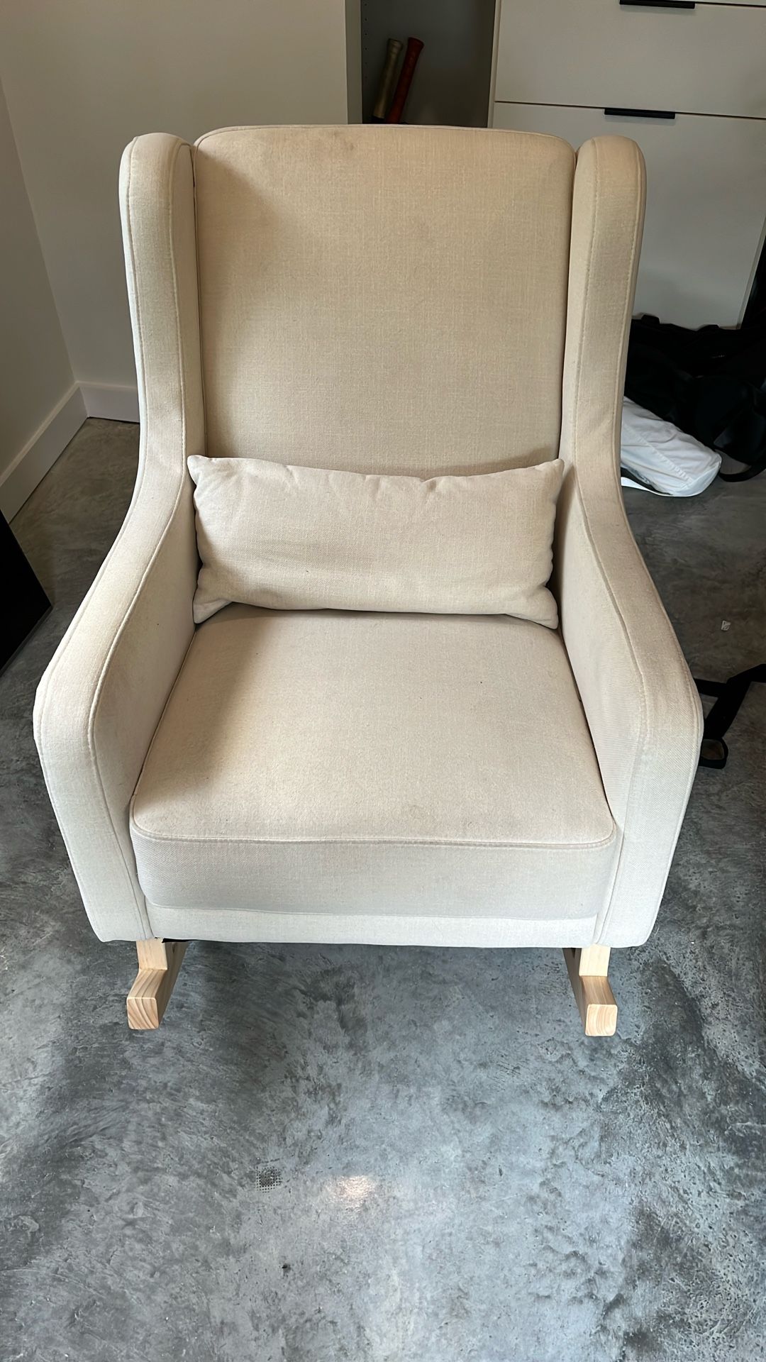 Rocking Chair Beige Fabric