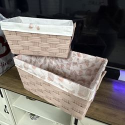 Girl Two PCs Set Storage Basket Butterfly 