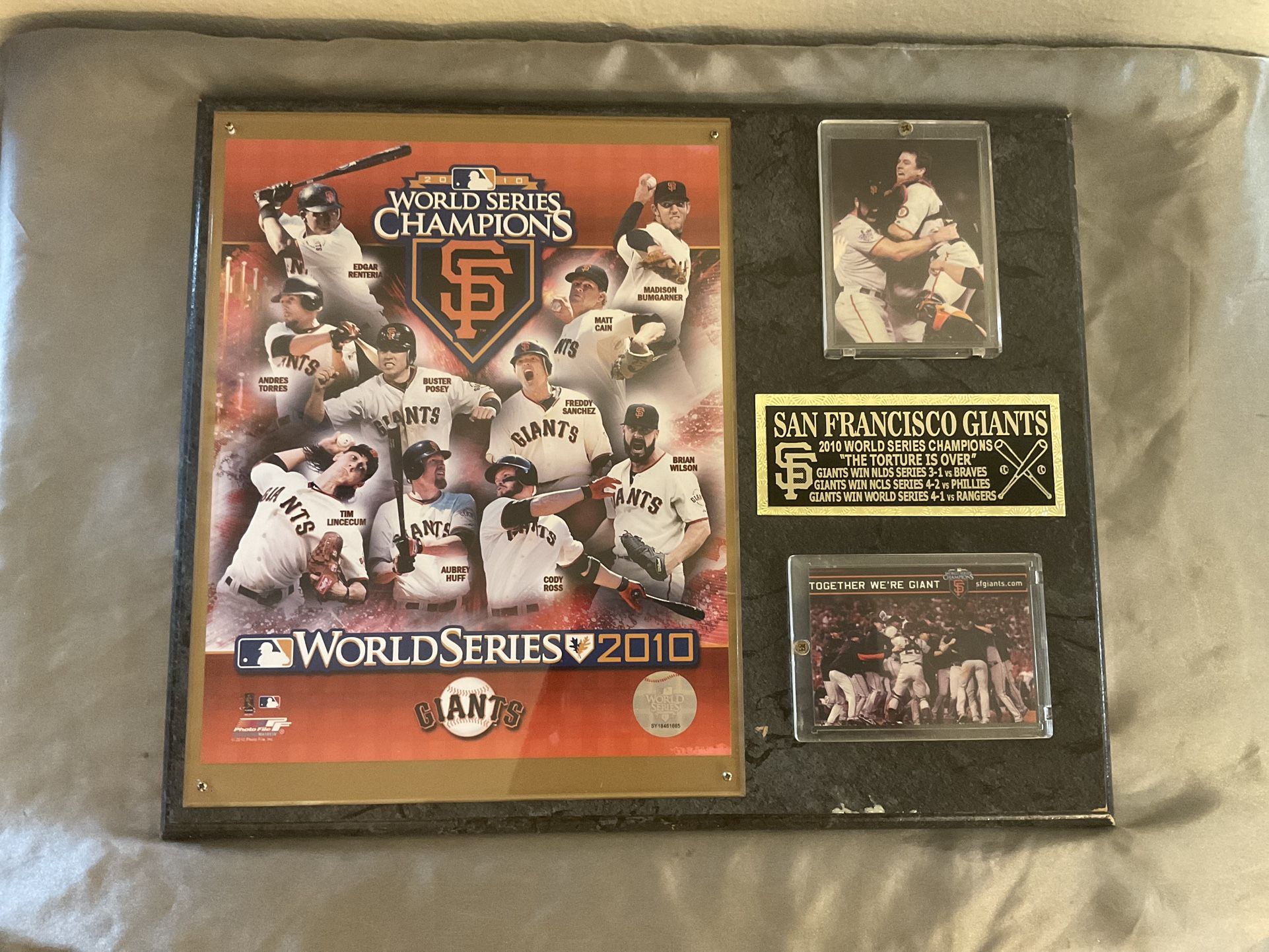 2010 San Francisco Giants World Series Champion Plaque
