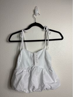 Kirious Los Angeles White Bubble Hem Cami Top XS NWT