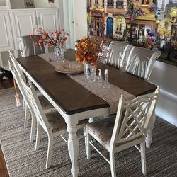 Fancy dinner table with 8 chairs