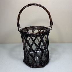Wicker & Glass Vase