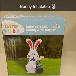 Easter Inflatable 4ft Led Bunny w Basket 