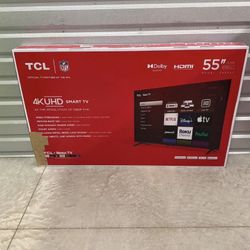 Hd387 55” tcl smart 4k led Uhd tv floor model