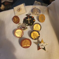 Masonic and Eastern Star pins