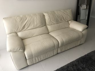 Leather Sofa-White