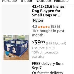 Used Small Dog Playpen $25