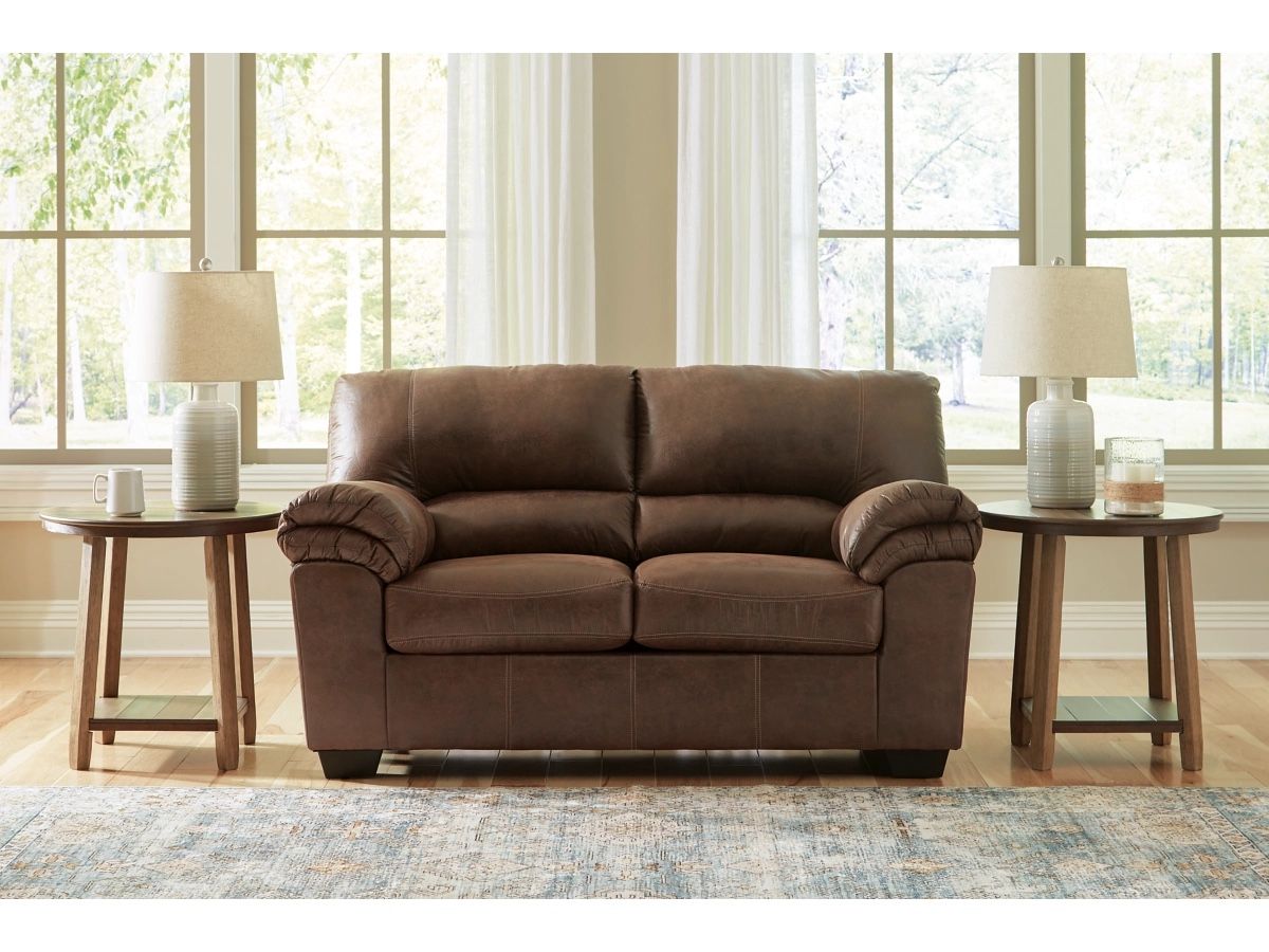 2 seater love-seat and a mobile TV stand