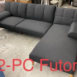 New 2-Pcs Futon Sectional (Finance and Free Delivery)