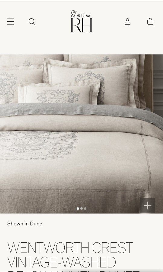 Rare Restoration Hardware Linen Duvet Cover
