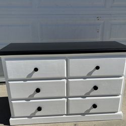 White And Black Long Dresser 46L X 18W X 32H
