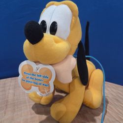 Vintage 1999 Mattel Disney Walk 'N Wag/ Bark Baby Pluto Plush Interactive Toy 9" tall