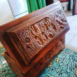 Antique Chinese Hand Carved Chest 