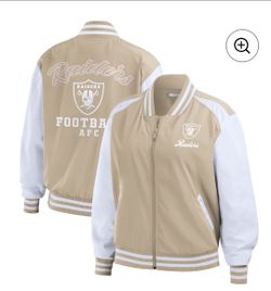 Las Vegas Raiders
Women's Las Vegas Raiders WEAR by Erin Andrews Tan Tonal Full-Zip Bomber Jacket