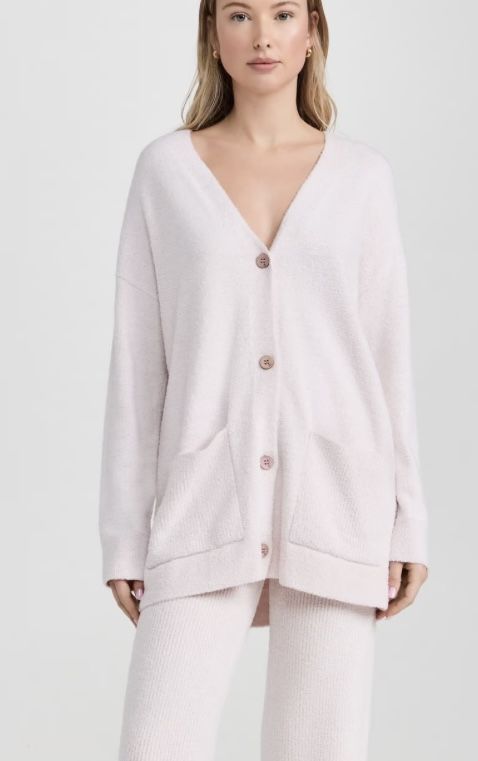 BAREFOOT CozyChic LiteĀ® Contrast Rib Pocket Cardigan NEW