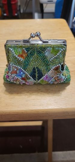 Beaded Coin Purse With Chain Strap