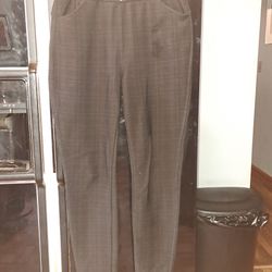 Angel Cult Sz. L Brown Checkered Leggings 