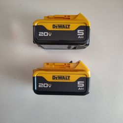 DeWalt 20v 5Ah Batteries 2x110