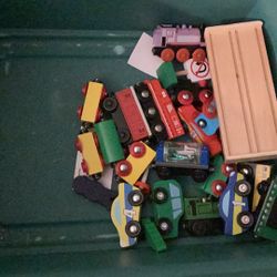 Wooden Train Car Lot