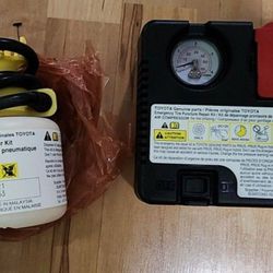 Toyota Emergency Tire Puncture Repair Kit Air Compressor & Tire NEW