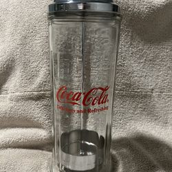 VINTAGE Coca-Cola Glass Straw Dispenser 1992
