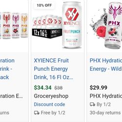 16oz XYIENCE FRUIT PUNCH ZERO SUGAR