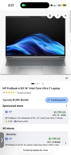 HP ProBook 4 G1i 16" Intel Core Ultra 7 Laptop