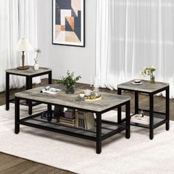 Coffee Table Set With 2 Side Tables