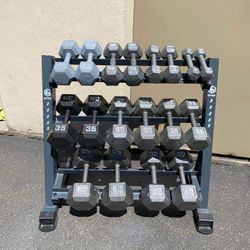 Dumbbells And Rack 5-50 Lbs 