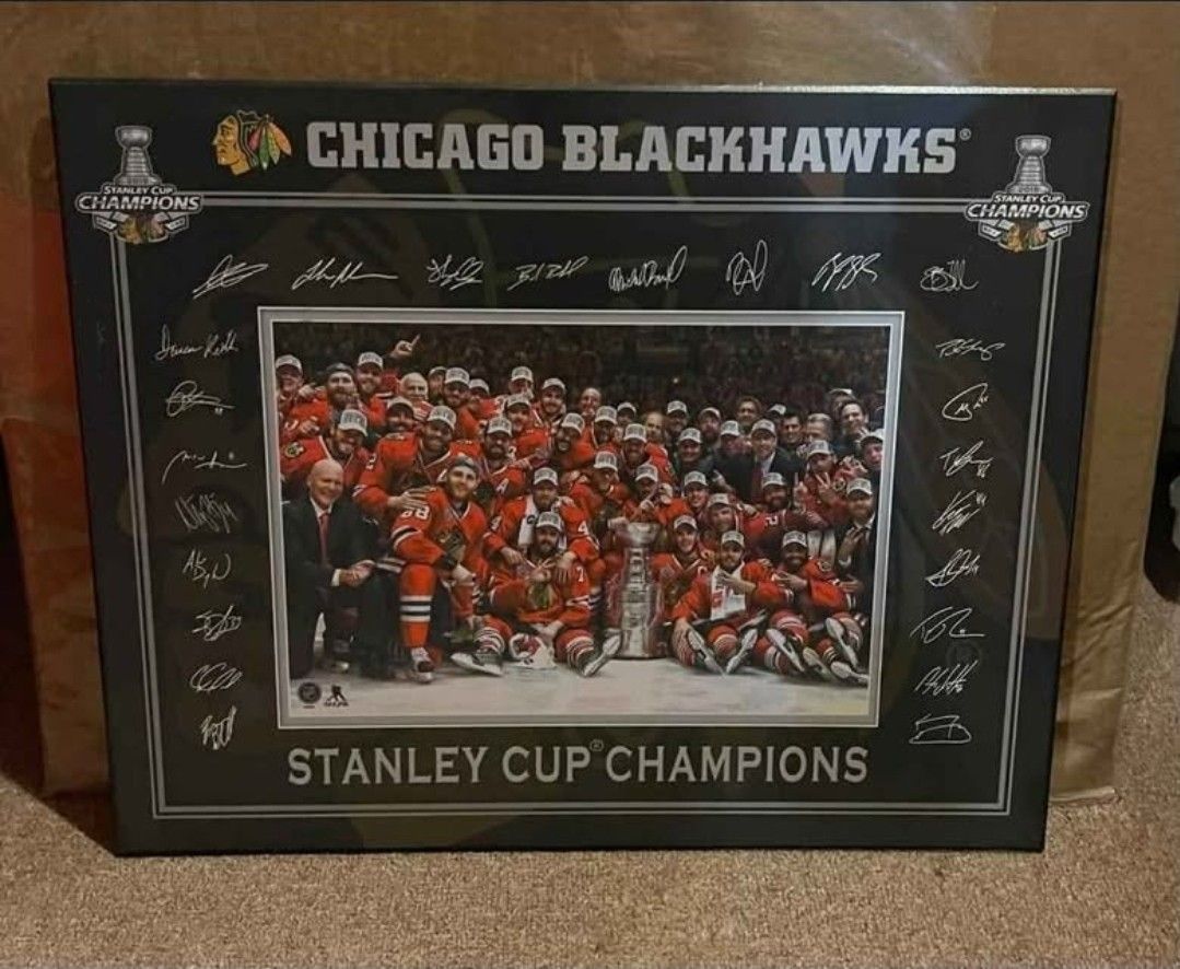 Chicago Blackhawks 2015 Stanley Cup Team Wood Sign