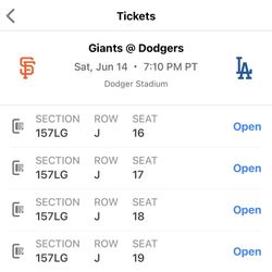 DODGER TICKETS FOR 6/14 