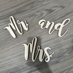 Mr And Mrs Natural Wood Sign