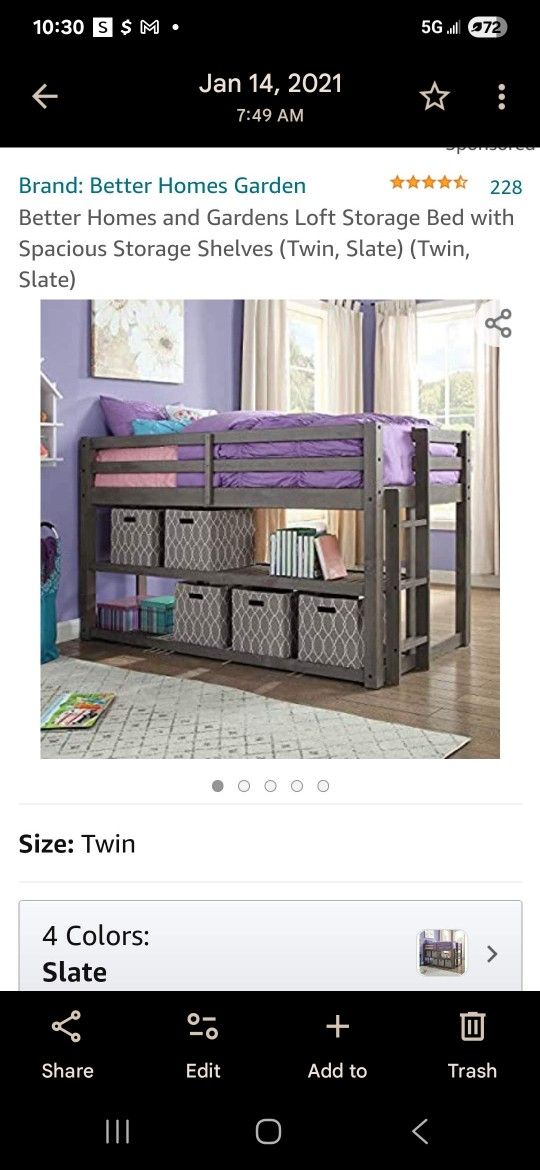 Twin Loft Bed With Storage Shelves