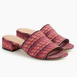 J. Crew Rainbow Raffia Mule Slide Sandals Size 8