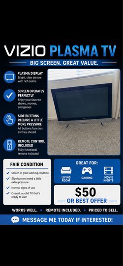 Visio Plasma Tv