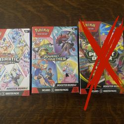 Pokémon Booster Bundles, Prismatic, Evolutions, Journey Together And Perfect Order, Prices Are Different. Please See Description Thank You.