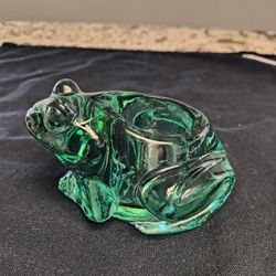 Green Frog Candle Holder
