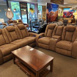 PWR RECLINING SOFA AND LOVESEAT SET 