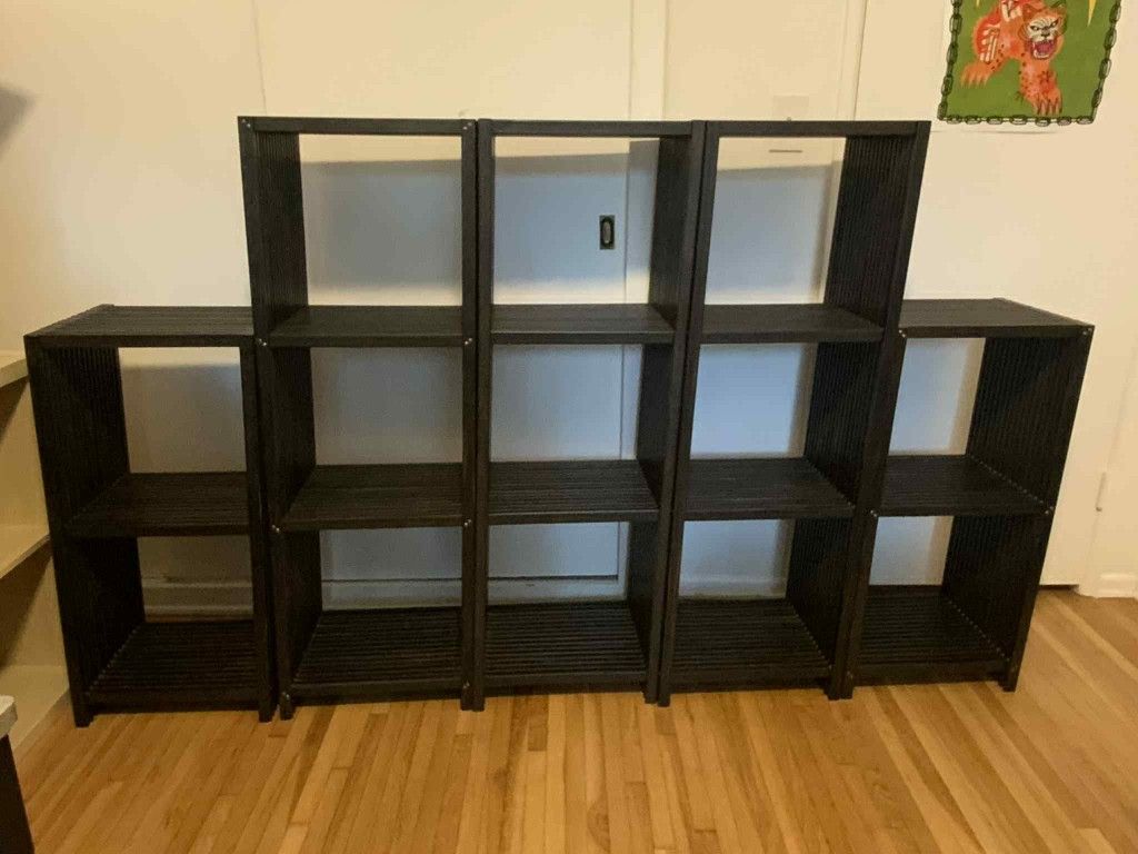 Huge shelving unit with multiple compartments