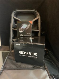 Canon R100 Mirrorless with 18-45mm, Trigger and padded Camera Bag