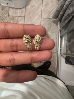 Gold nugget earrings 10kt