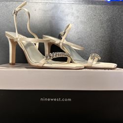 Nine West Heels 5.5 Oreece7 In Ivory White