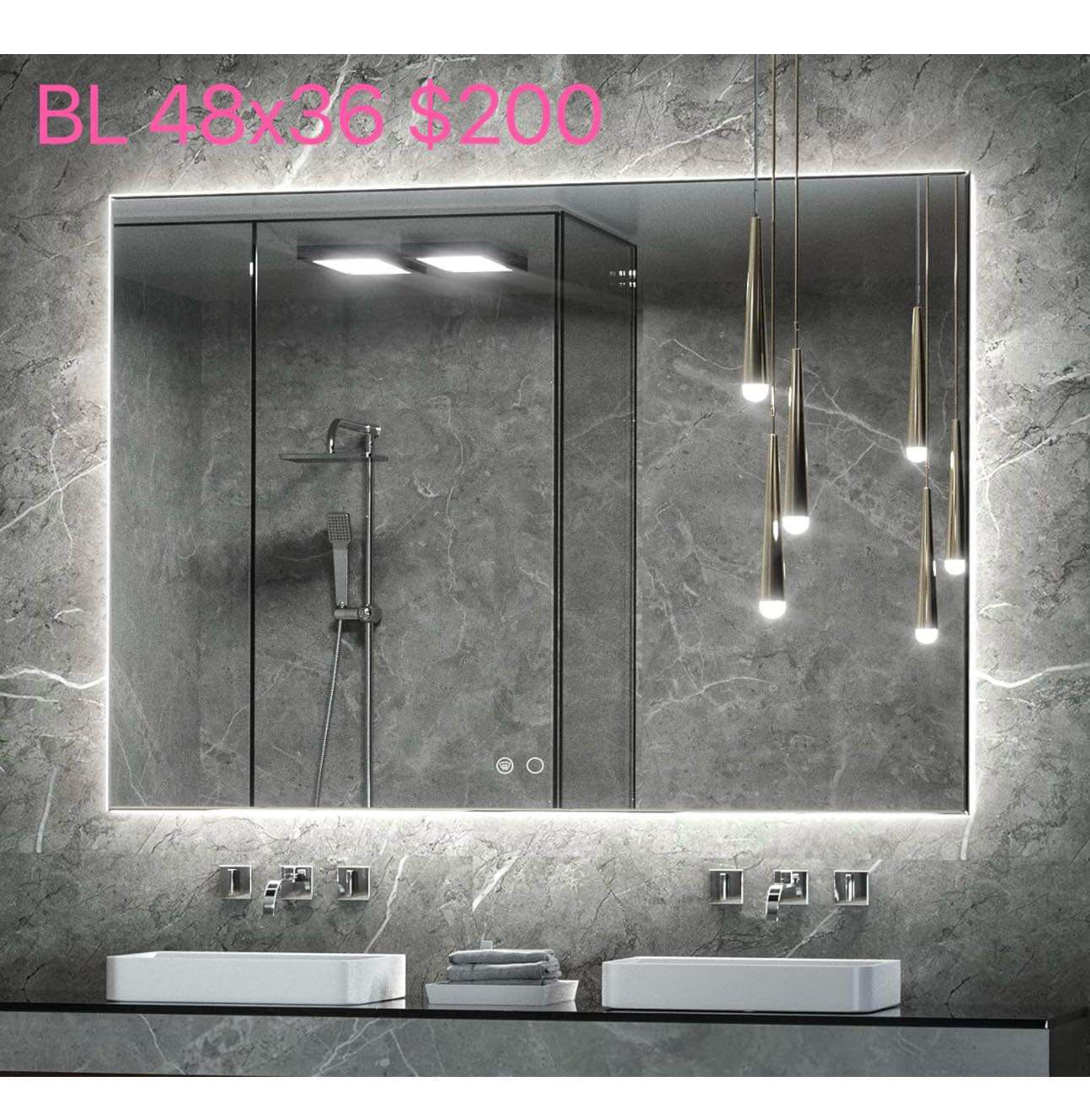 Keonjinn 48 x 36 Inch Backlit Mirror Bathroom LED Mirror Lighted Vanity Mirror Anti-Fog Wall Mounted Bathroom Mirror with Lights Large Dimmable Makeup
